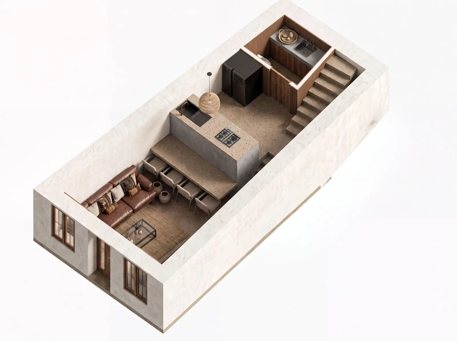 3D ground floor cutaway